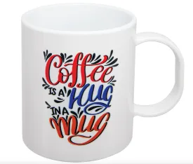 11 oz. Gloss White Customizable Plastic Poly Mug