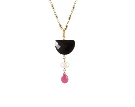 16" Black Spinel Sapphire Necklace
