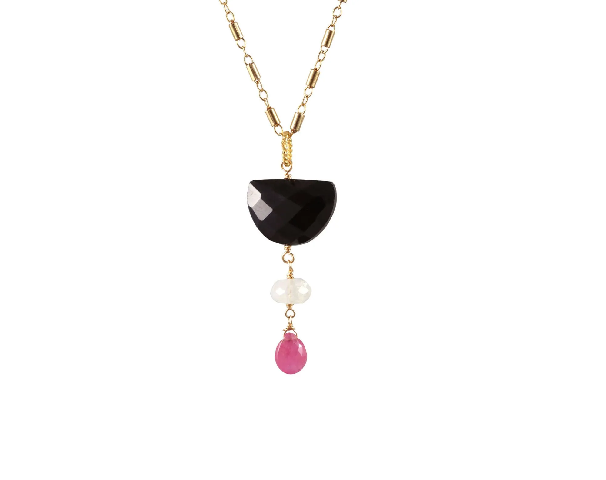 16" Black Spinel Sapphire Necklace