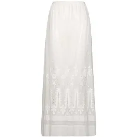 1910s Edwardian White Cotton Embroidered Lawn Skirt