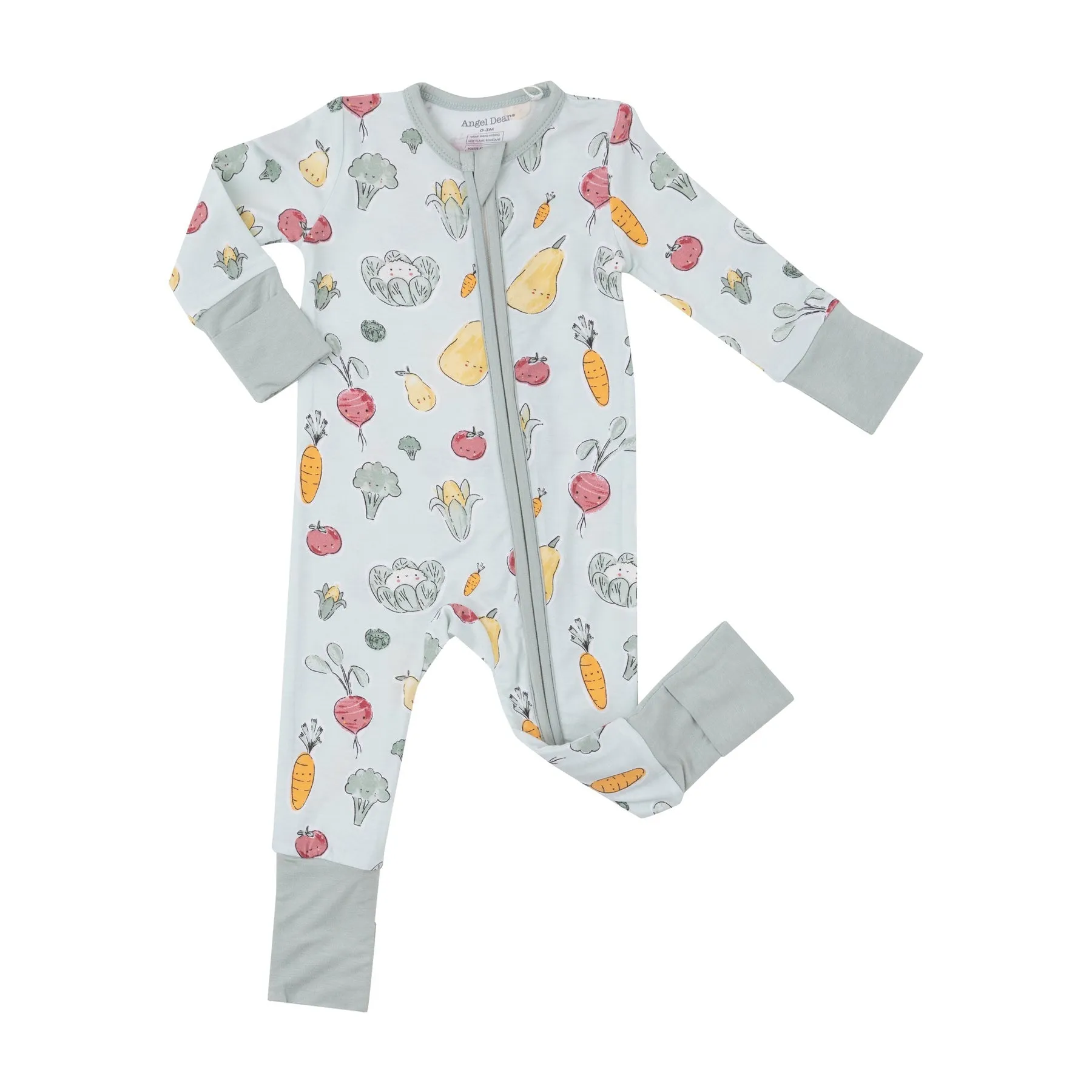 2-Way Zipper Romper - Watercolor Baby Veggies by Angel Dear