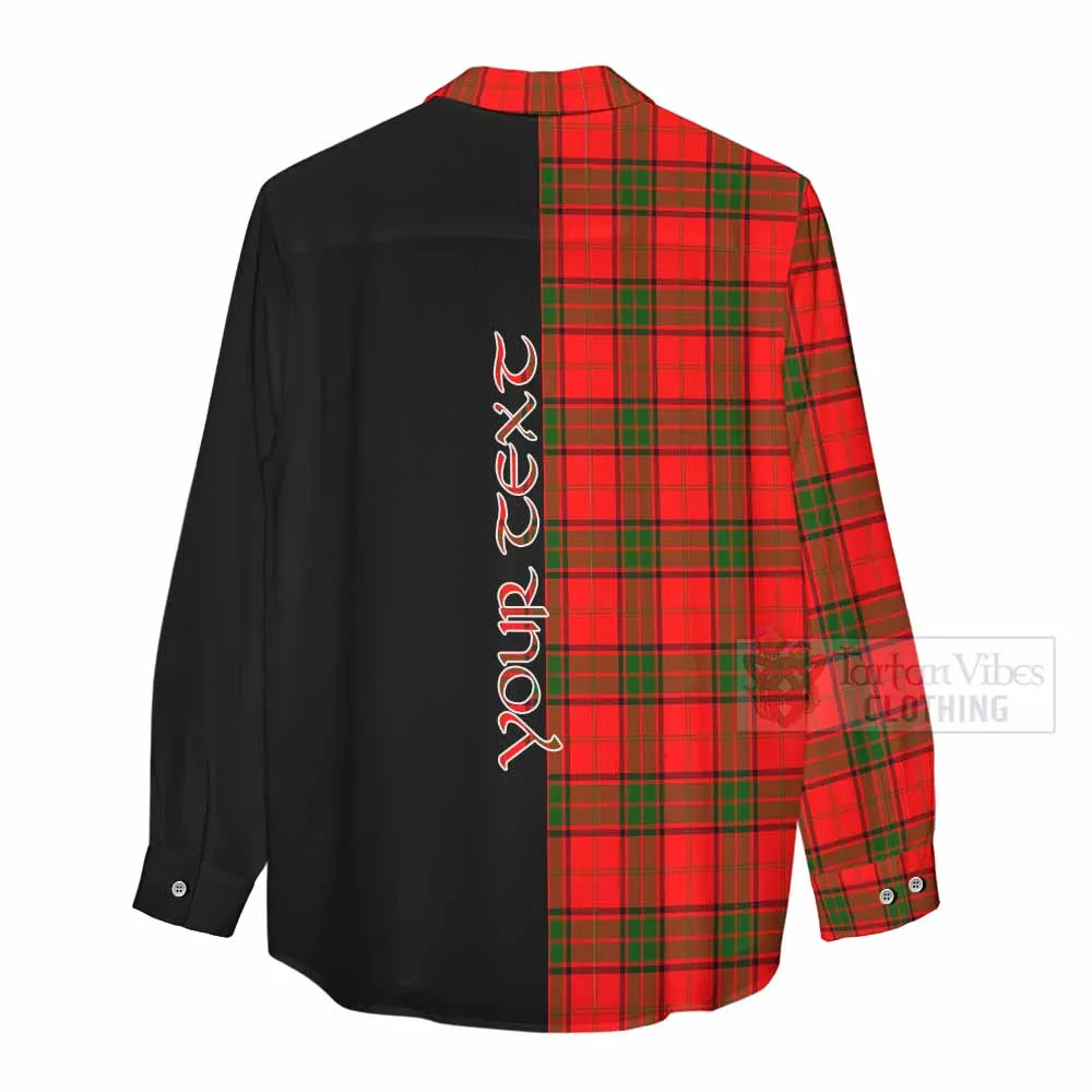 Adair Tartan Women's Casual Shirt with Family Crest and Half Of Me Style