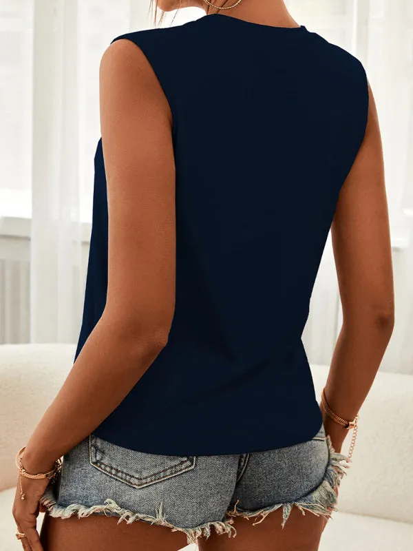 Anneliese Women's Knitted Round Neck Hollow Design Vest