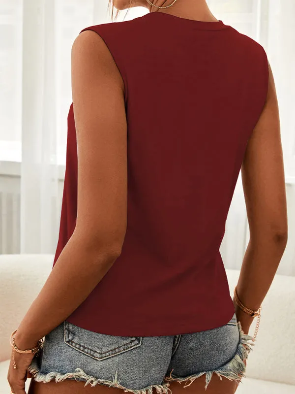 Anneliese Women's Knitted Round Neck Hollow Design Vest
