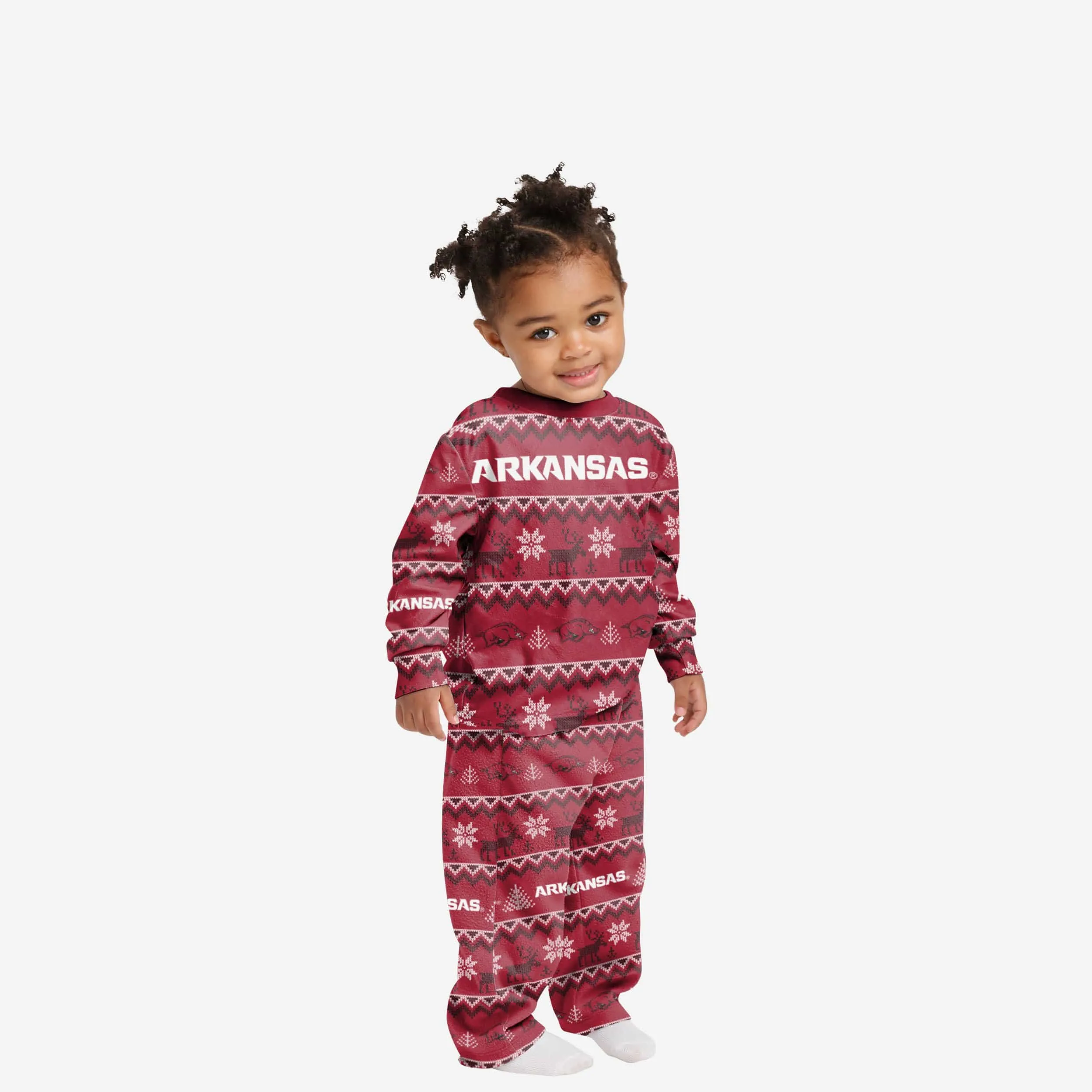 Arkansas Razorbacks Toddler Ugly Pattern Family Holiday Pajamas