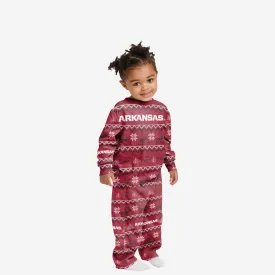 Arkansas Razorbacks Toddler Ugly Pattern Family Holiday Pajamas