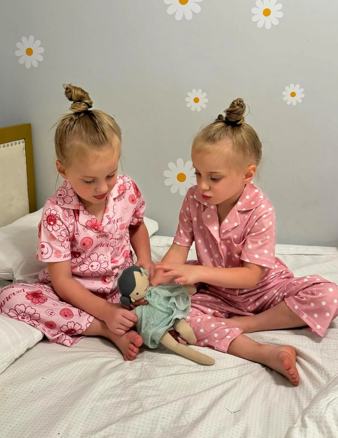 Arshiner Pajamas for Girls Short Sleeve Long Pants Outfit 2 Piece  Pjs Sets