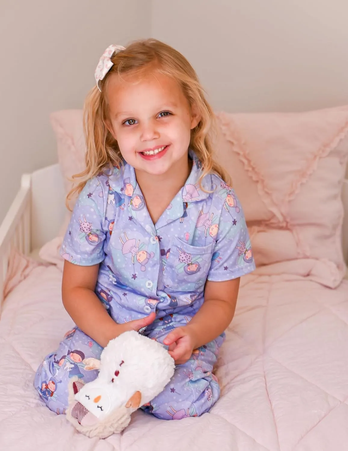 Arshiner Pajamas for Girls Short Sleeve Long Pants Outfit 2 Piece  Pjs Sets