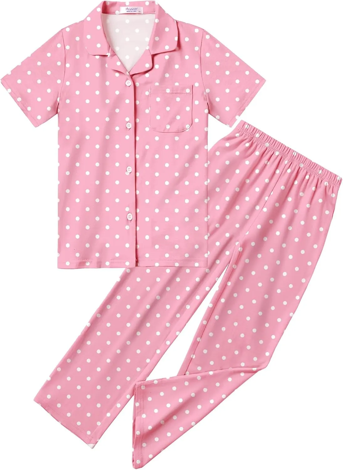 Arshiner Pajamas for Girls Short Sleeve Long Pants Outfit 2 Piece  Pjs Sets