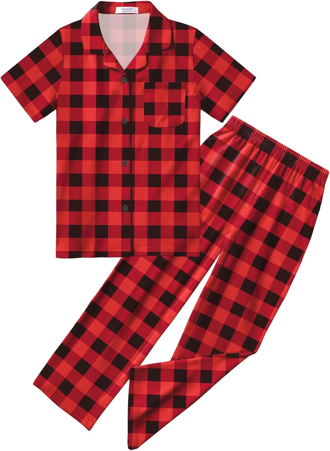 Arshiner Pajamas for Girls Short Sleeve Long Pants Outfit 2 Piece  Pjs Sets
