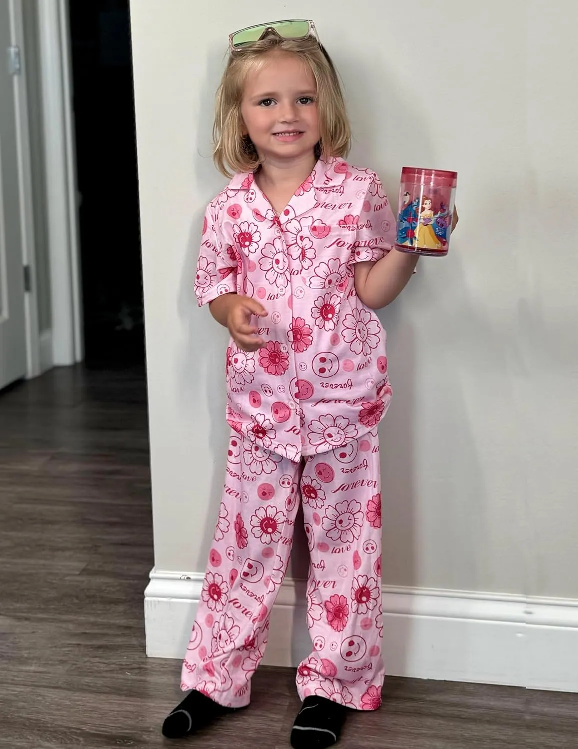 Arshiner Pajamas for Girls Short Sleeve Long Pants Outfit 2 Piece  Pjs Sets