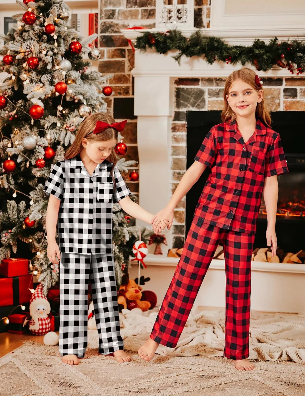 Arshiner Pajamas for Girls Short Sleeve Long Pants Outfit 2 Piece  Pjs Sets