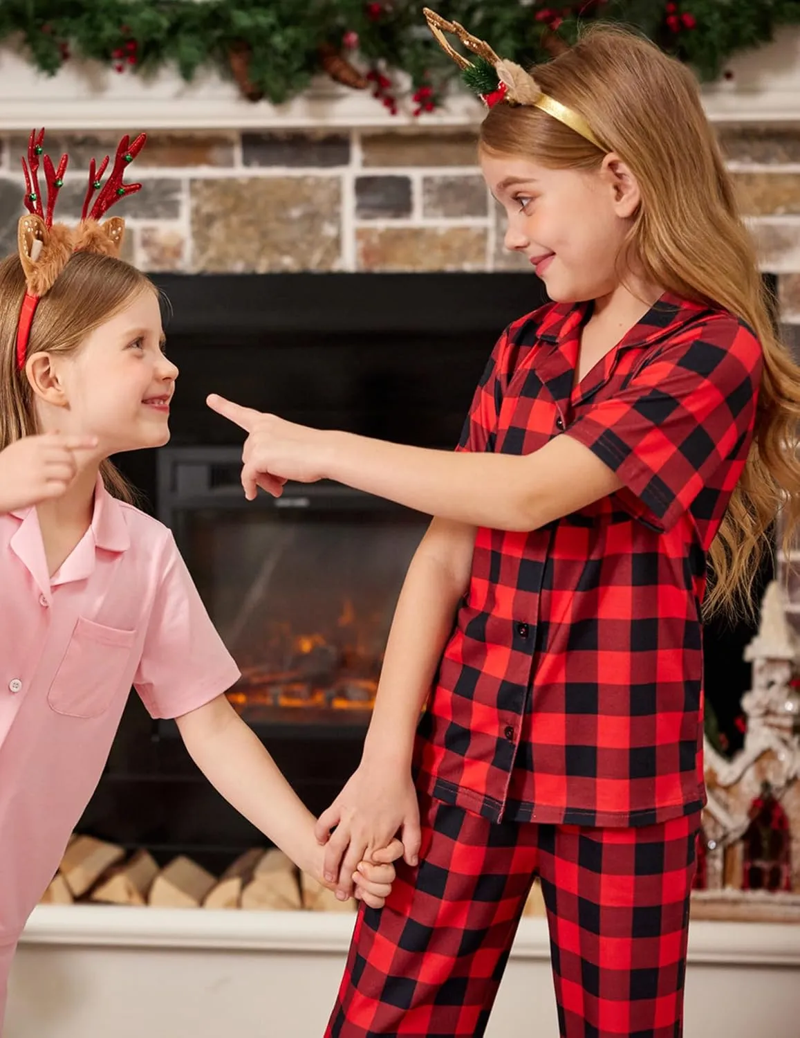 Arshiner Pajamas for Girls Short Sleeve Long Pants Outfit 2 Piece  Pjs Sets