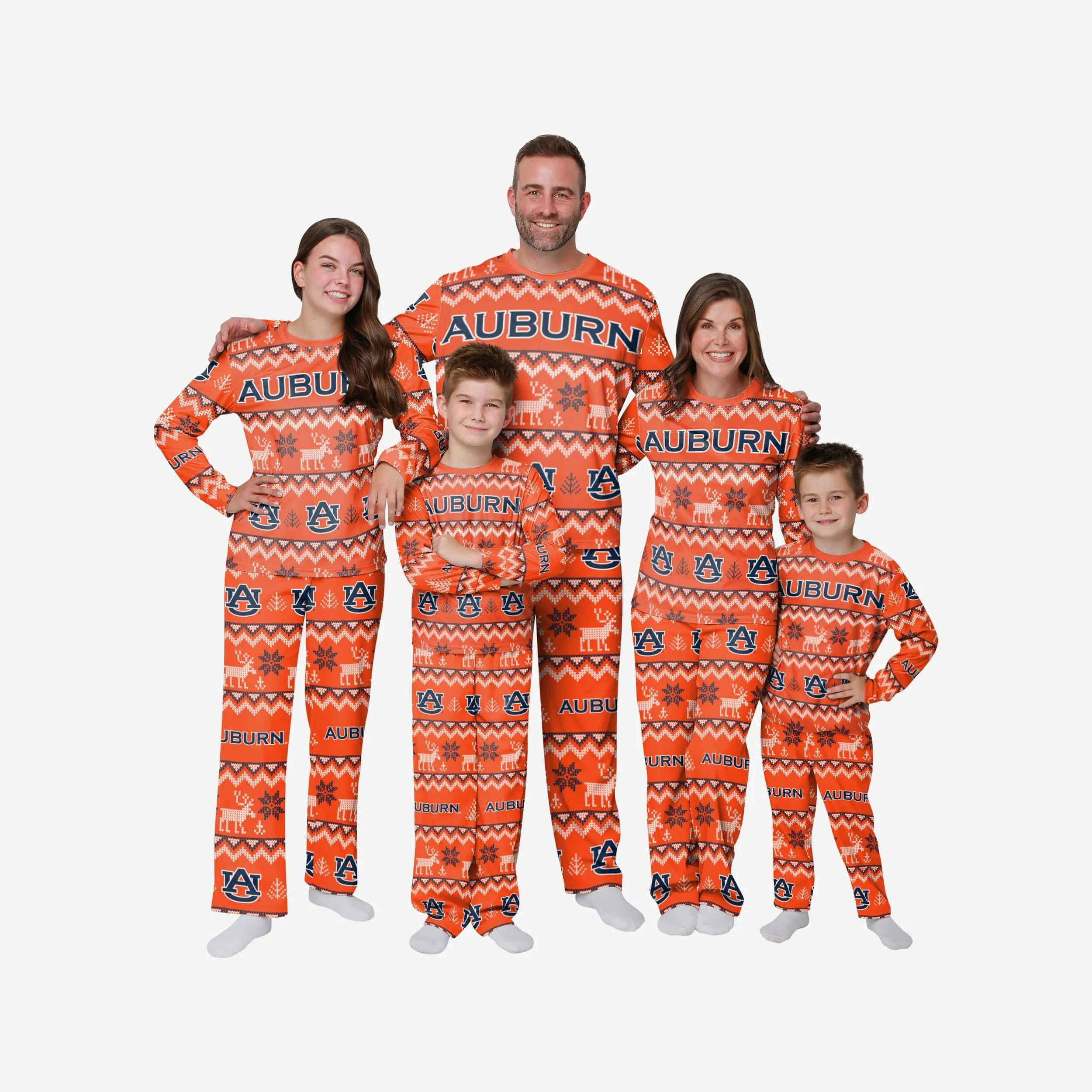 Auburn Tigers Womens Ugly Pattern Family Holiday Pajamas