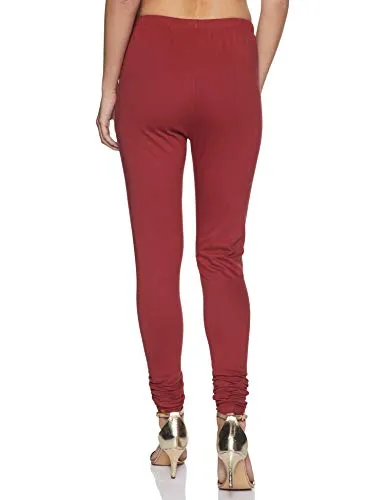 Aurelia Women's Loose Fit Cotton Churidar (19FEA60024-600408_Red_Small_Red_S)