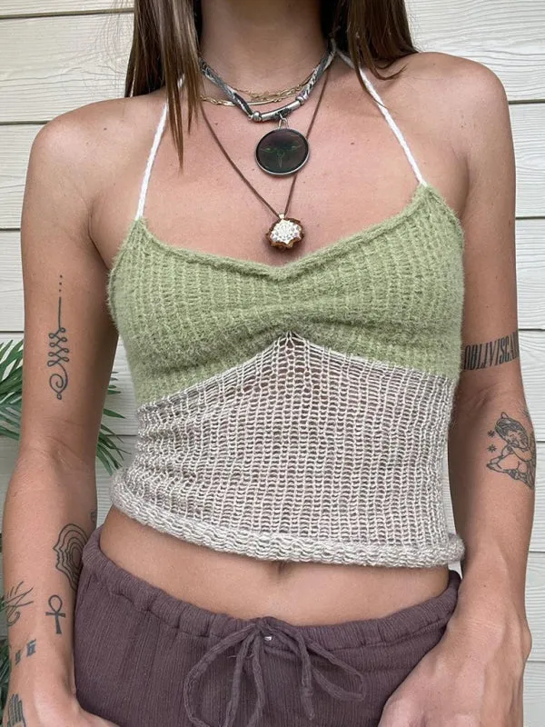 Avalon New Woolen Wool Vest Suspender Patchwork Beach Vest