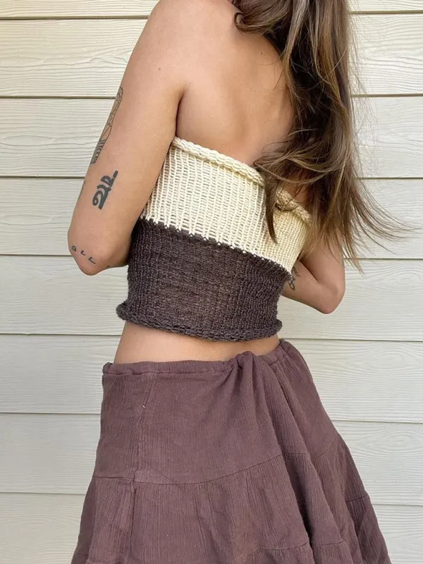 Avalon New Woolen Wool Vest Suspender Patchwork Beach Vest