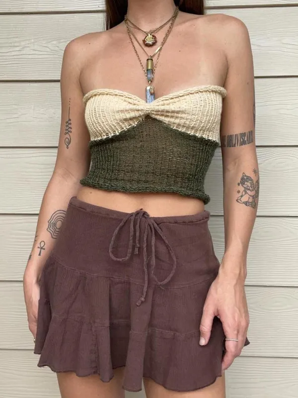 Avalon New Woolen Wool Vest Suspender Patchwork Beach Vest