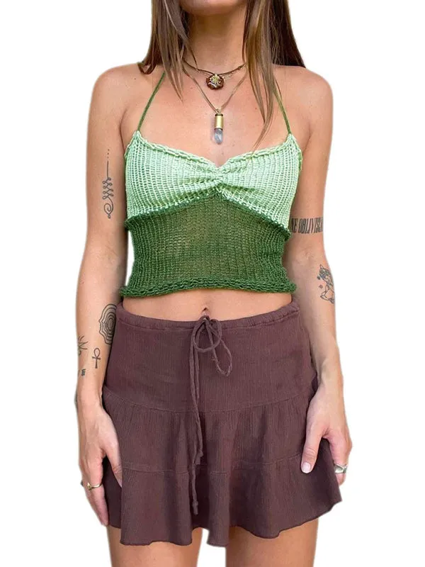 Avalon New Woolen Wool Vest Suspender Patchwork Beach Vest