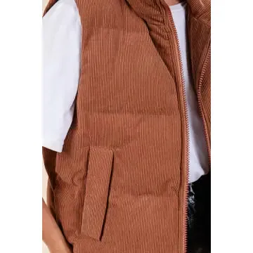 Bexley - Corduroy Puffer Vest - Brown