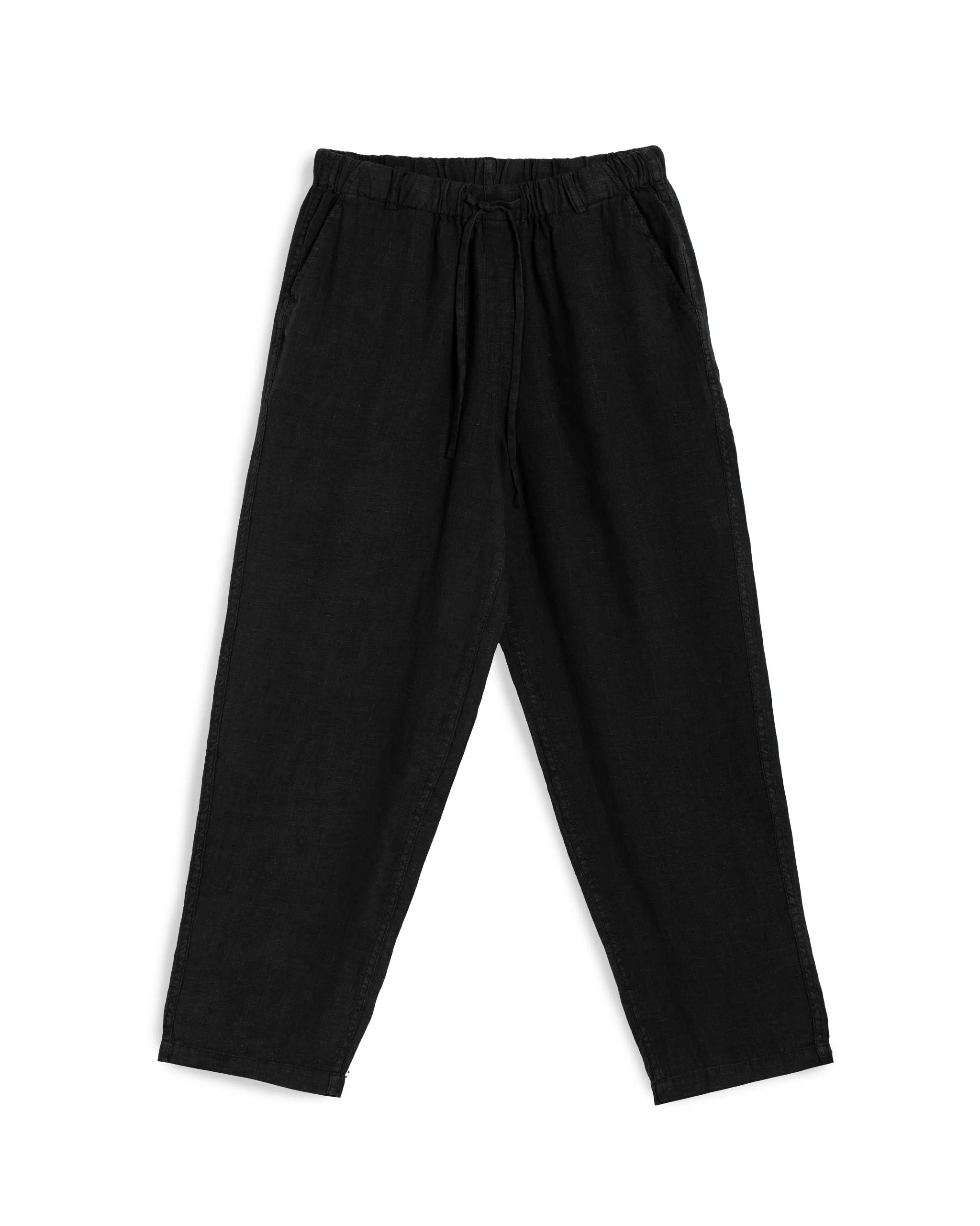 Black Linen Leisure Pant