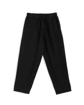 Black Linen Leisure Pant