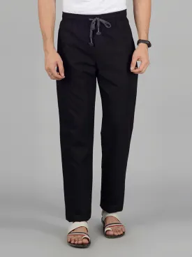 Black Solid Regular Fit Paijama | JadeBlue
