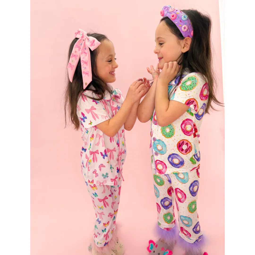 Bow and Butterfly Print Bamboo Feather PJs