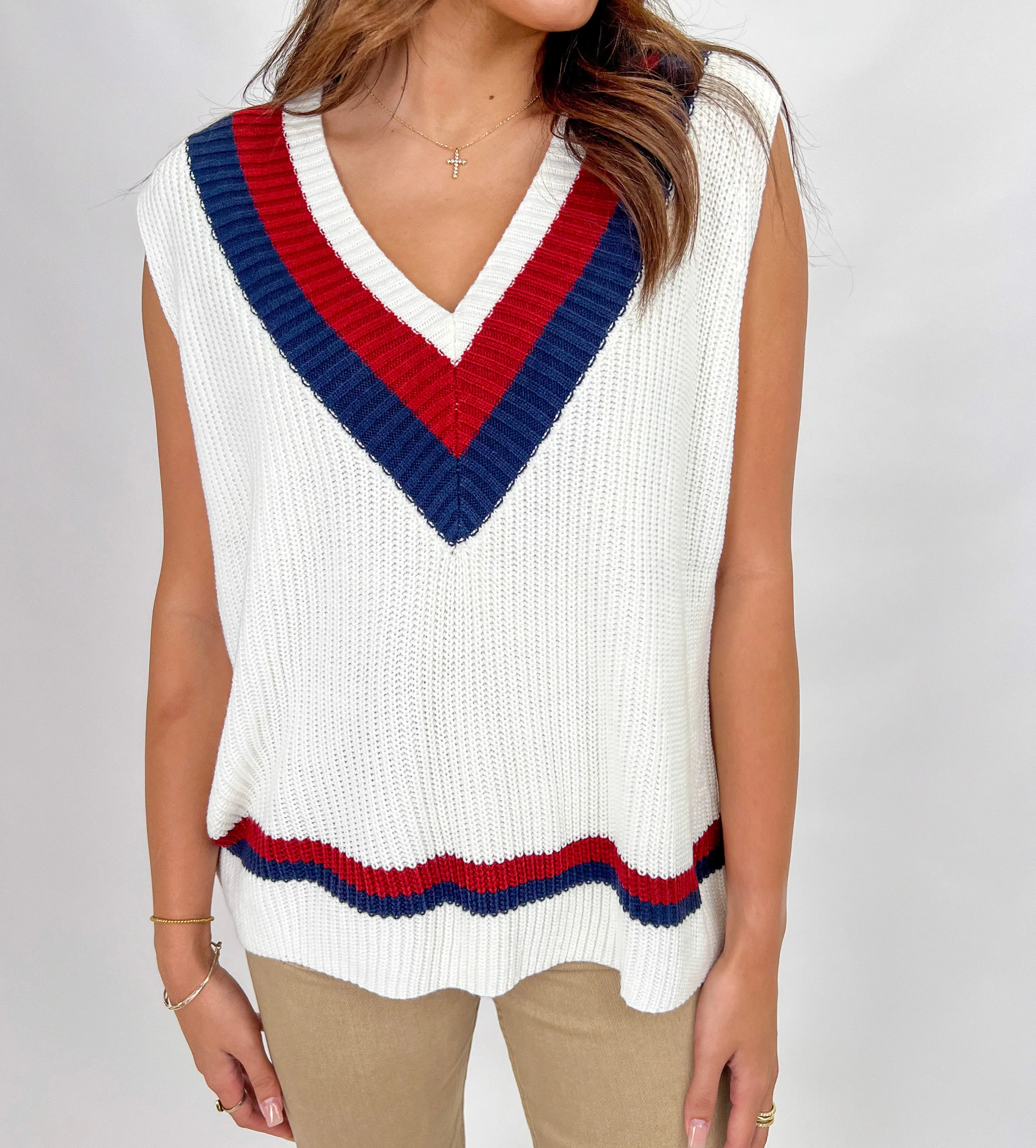 CALL IT WHAT YOU WANT STRIPED SWEATER VEST