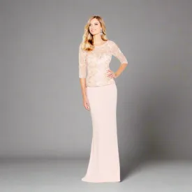 Cameron Blake blush & gold dress, size 14, NEW WITH TAGS!