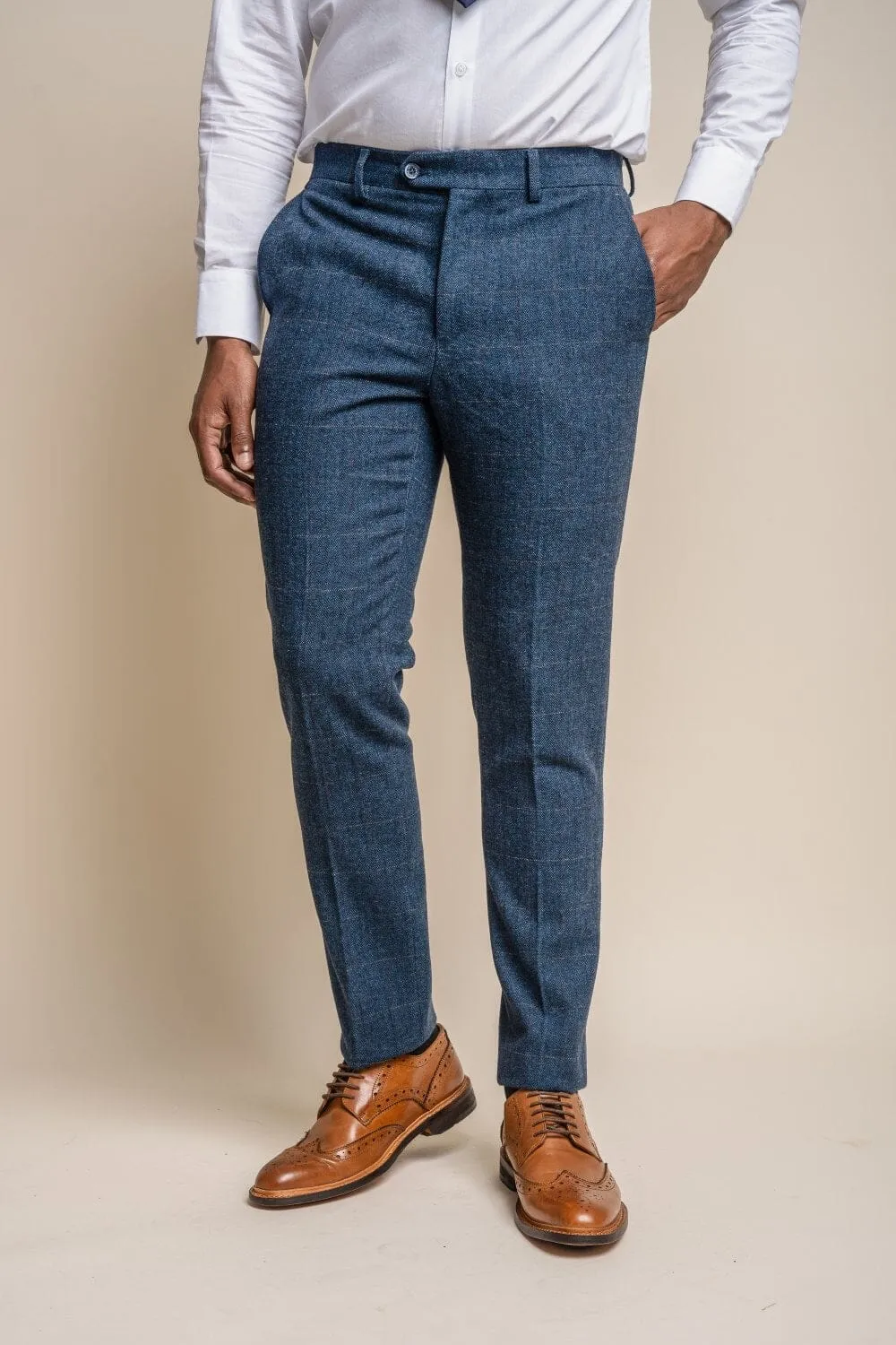 Carnegi Navy Tweed 2 Piece Suit