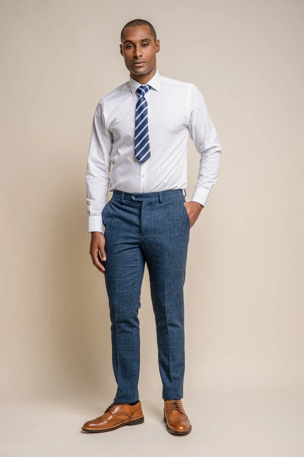 Carnegi Navy Tweed 2 Piece Suit
