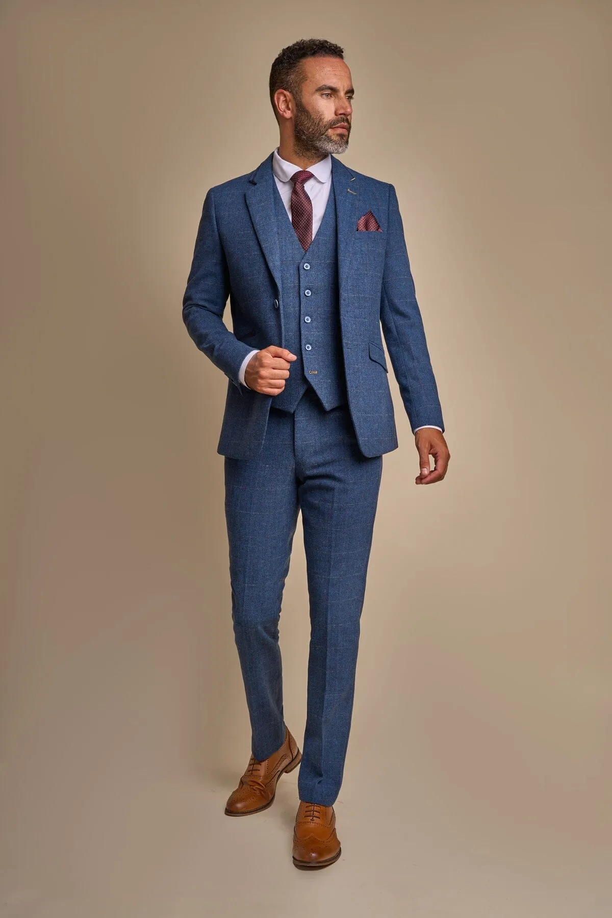 Carnegi Navy Tweed 2 Piece Suit