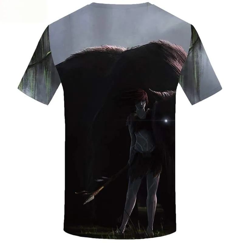 Cattle T-shirt Men Animal Tshirt Printed Character T-shirts Graphic Short Sleeve