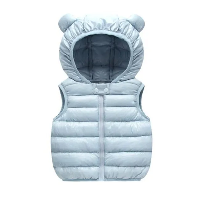 Children's Warm Down Vest Baby Hooded Jacket