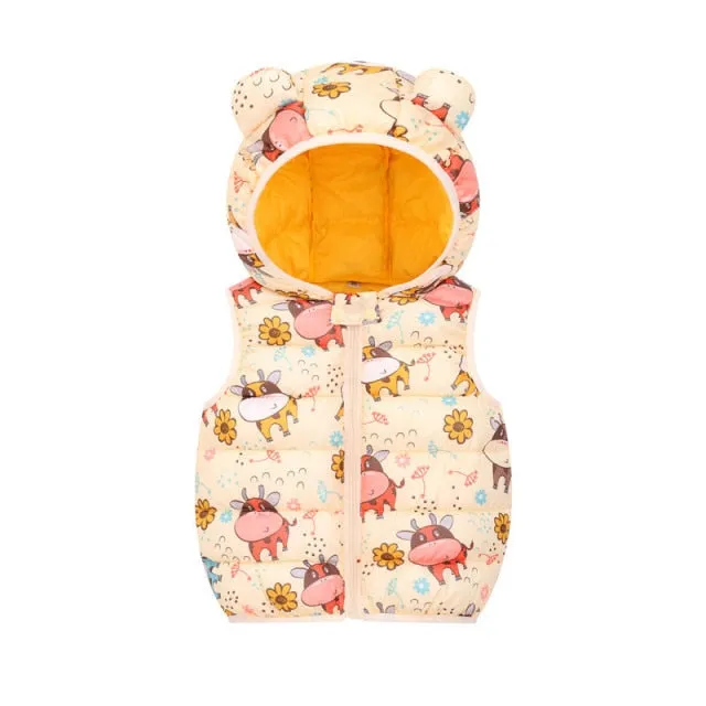 Children's Warm Down Vest Baby Hooded Jacket