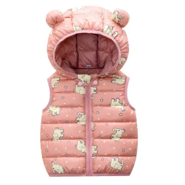 Children's Warm Down Vest Baby Hooded Jacket