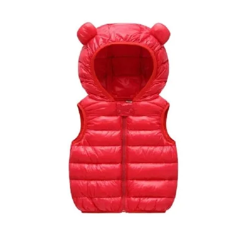 Children's Warm Down Vest Baby Hooded Jacket