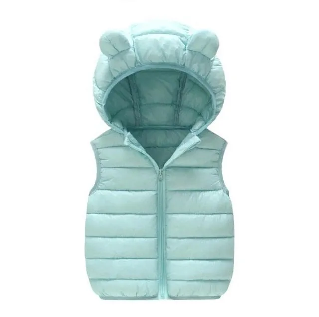 Children's Warm Down Vest Baby Hooded Jacket