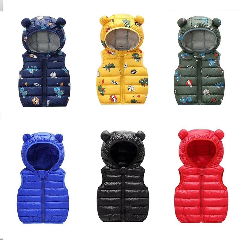 Children's Warm Down Vest Baby Hooded Jacket