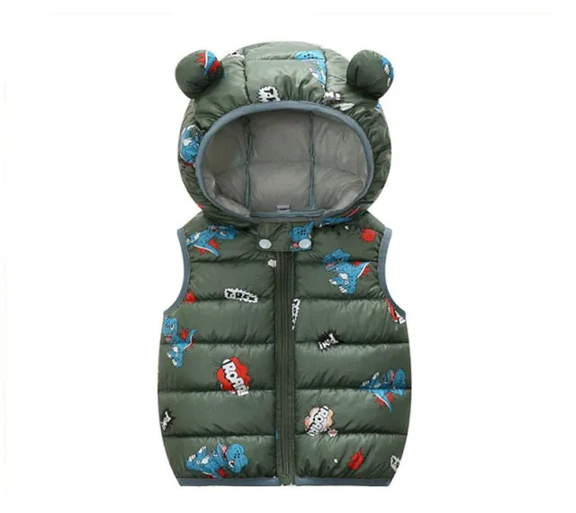 Children's Warm Down Vest Baby Hooded Jacket