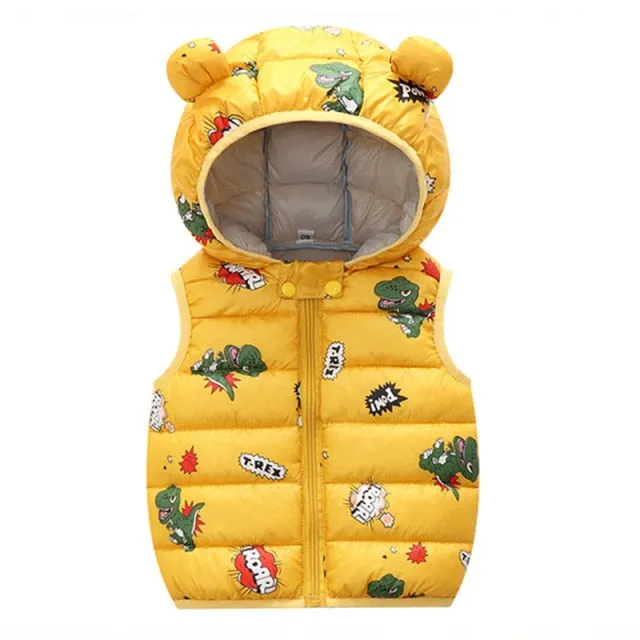 Children's Warm Down Vest Baby Hooded Jacket