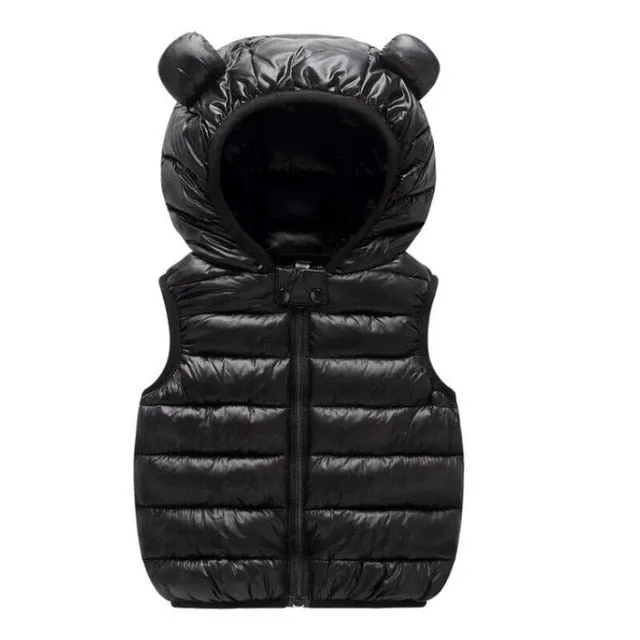 Children's Warm Down Vest Baby Hooded Jacket