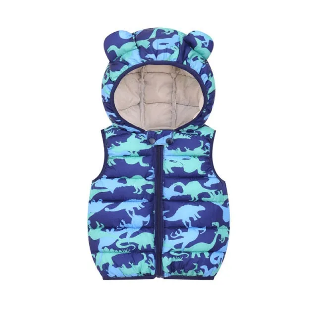 Children's Warm Down Vest Baby Hooded Jacket