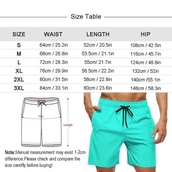 Couple Matching Swimwear Custom Face Green Leaves Full Print Open Chest Bikini Women's Adjustable Halter Neck Straps Bikini Set & Men's Swim Shorts