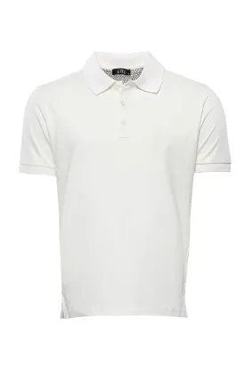 Cream Polo Collar Men's T-shirt - Wessi