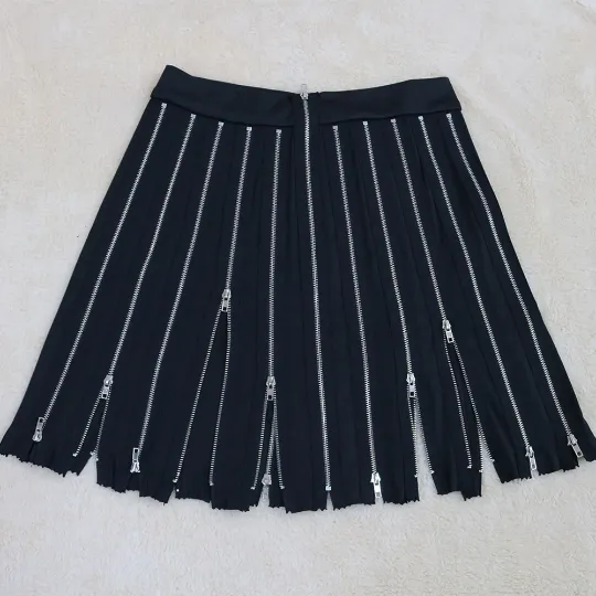 Creative Women Pleated Zipper Skirt - Exotic Summer Look Mini High Waist Skirts