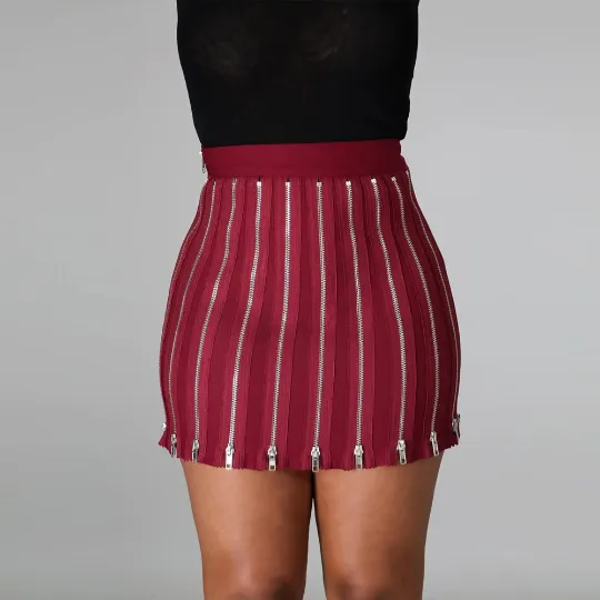 Creative Women Pleated Zipper Skirt - Exotic Summer Look Mini High Waist Skirts