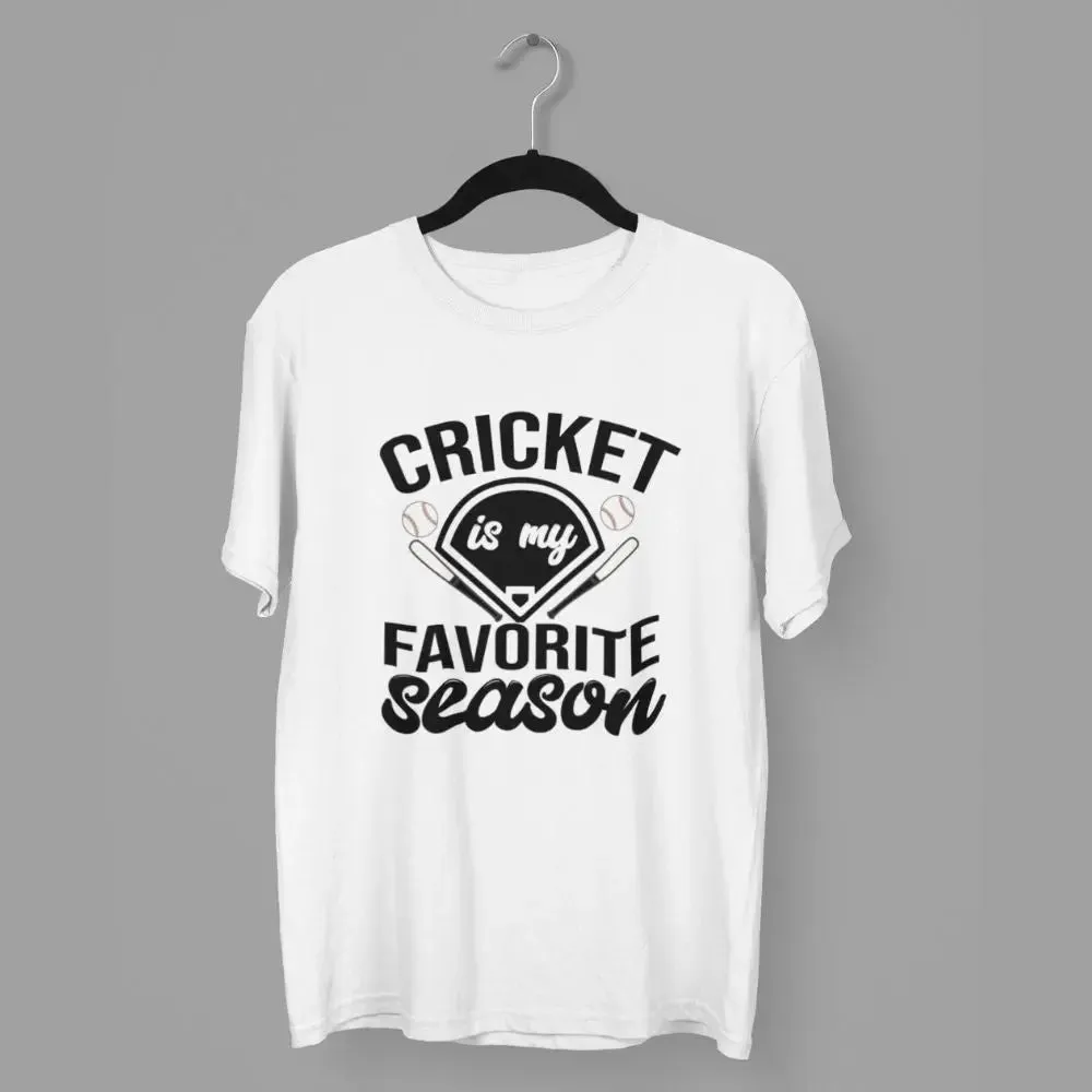 Cricket is My Favorite Season Round Neck Half Sleeve Classic T-Shirt