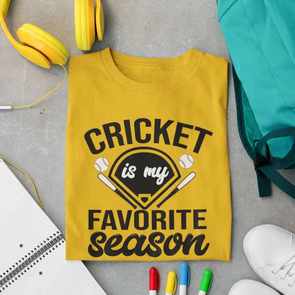 Cricket is My Favorite Season Round Neck Half Sleeve Classic T-Shirt